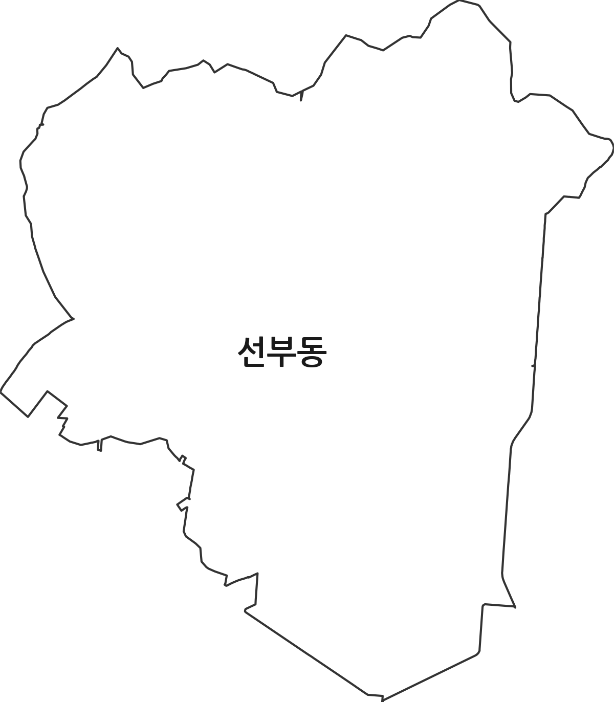 경기도 안산시 단원구 선부동 법정동 행정구역 경계 지도