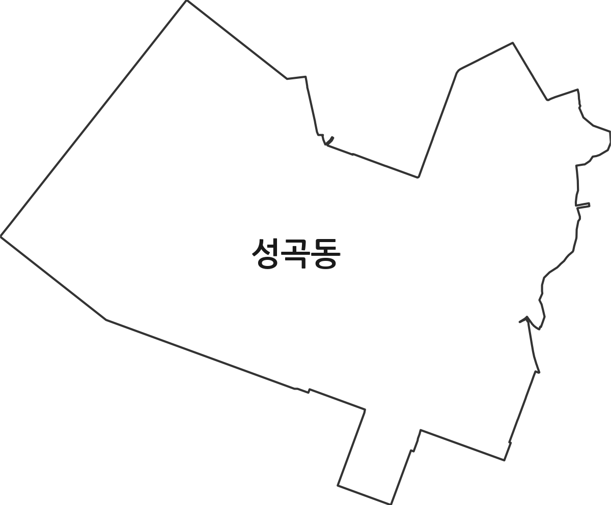 경기도 안산시 단원구 성곡동 법정동 행정구역 경계 지도