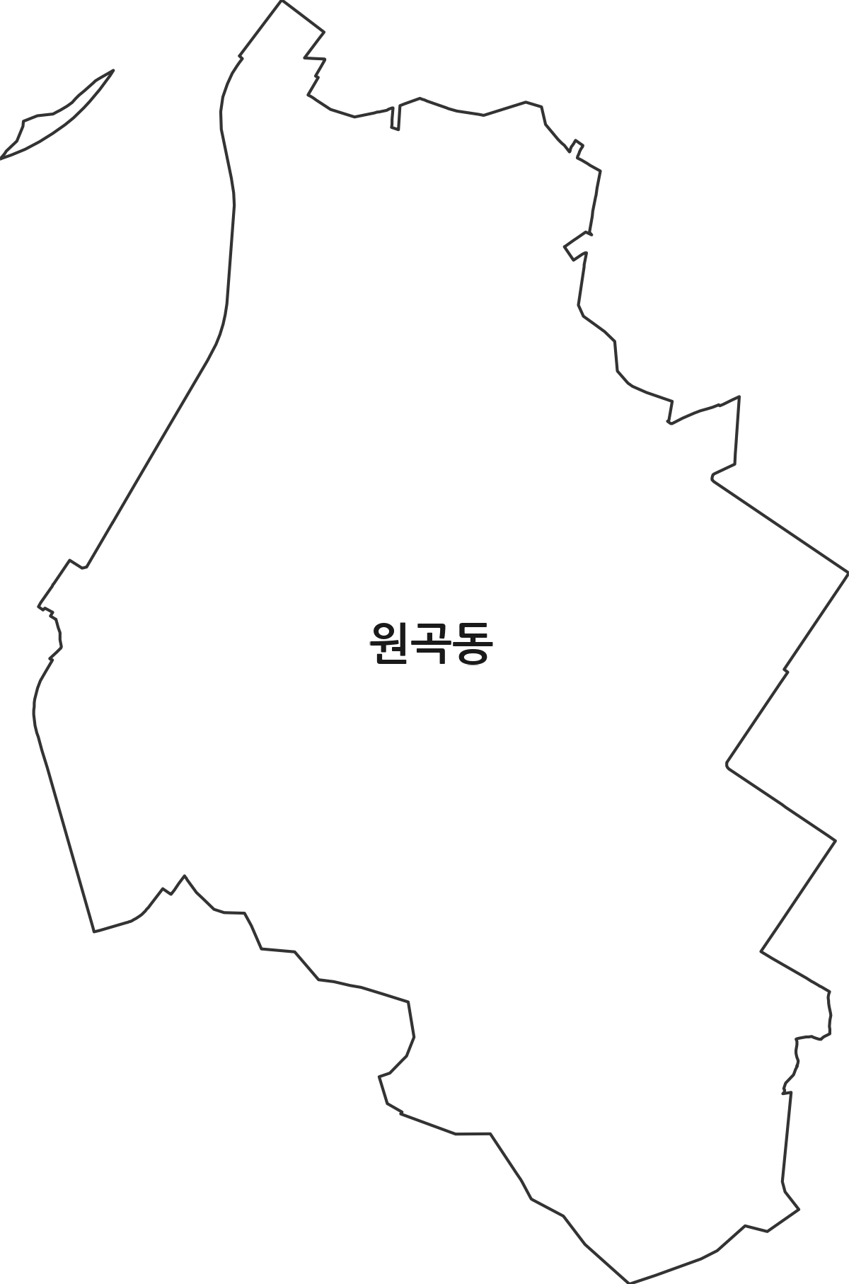 경기도 안산시 단원구 원곡동 법정동 행정구역 경계 지도