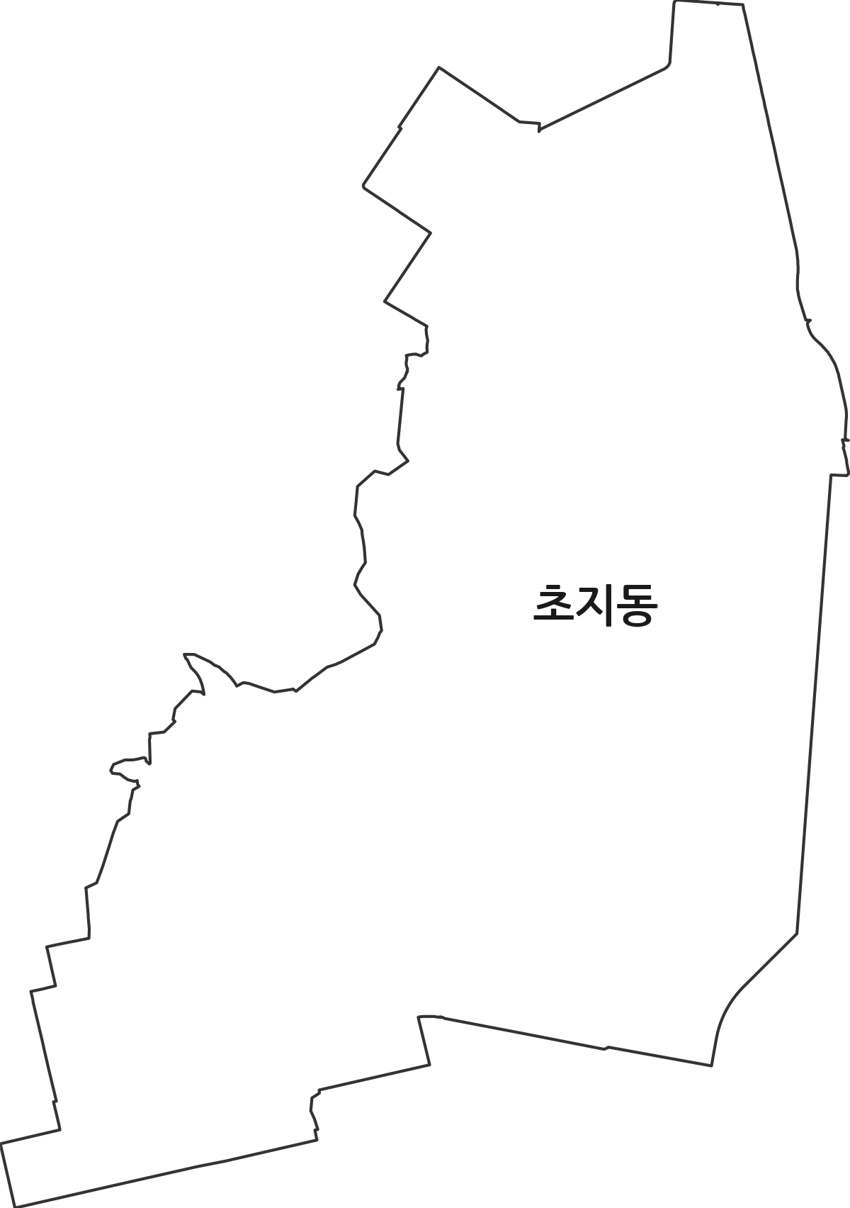 경기도 안산시 단원구 초지동 법정동 행정구역 경계 지도