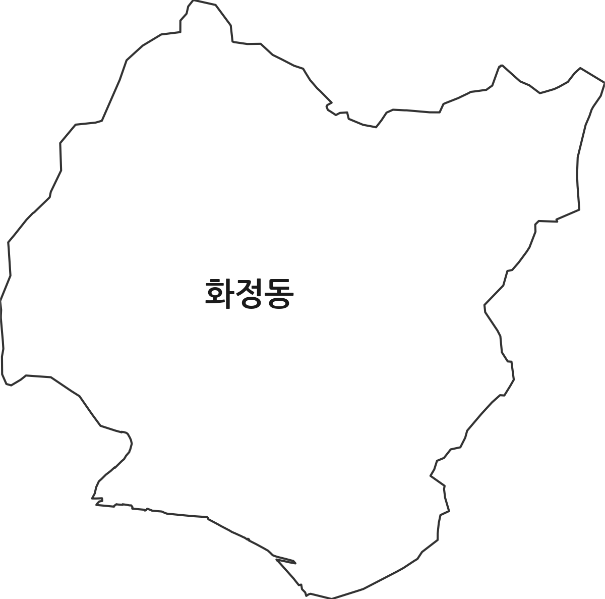 경기도 안산시 단원구 화정동 법정동 행정구역 경계 지도