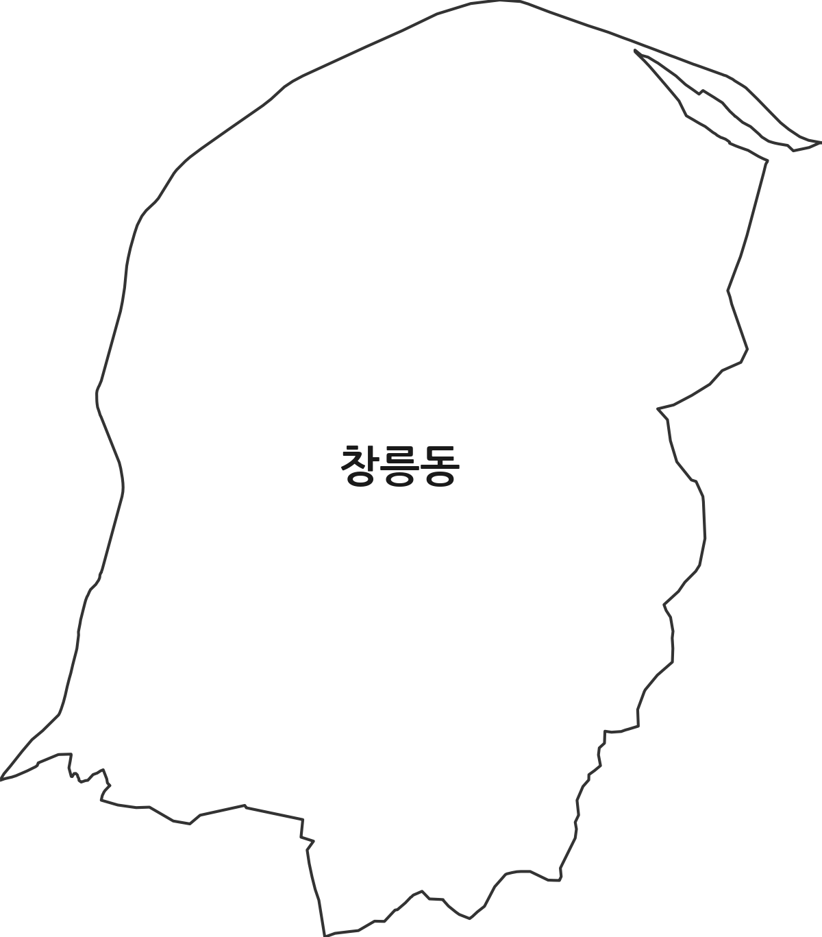 경기도 고양시 덕양구 창릉동 행정동 행정구역 경계 지도