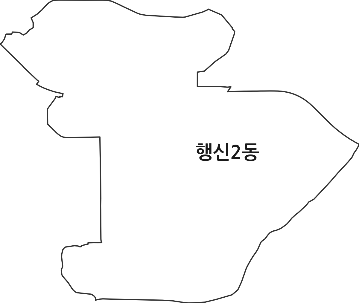 경기도 고양시 덕양구 행신2동 행정동 행정구역 경계 지도