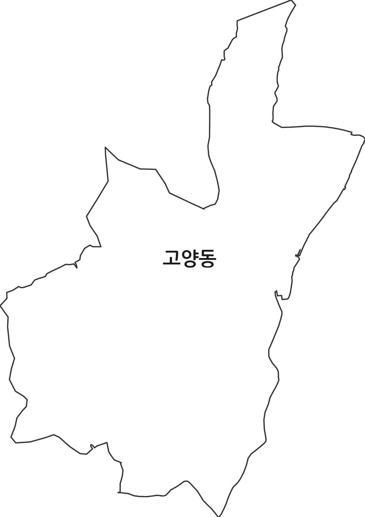 경기도 고양시 덕양구 고양동 법정동 행정구역 경계 지도