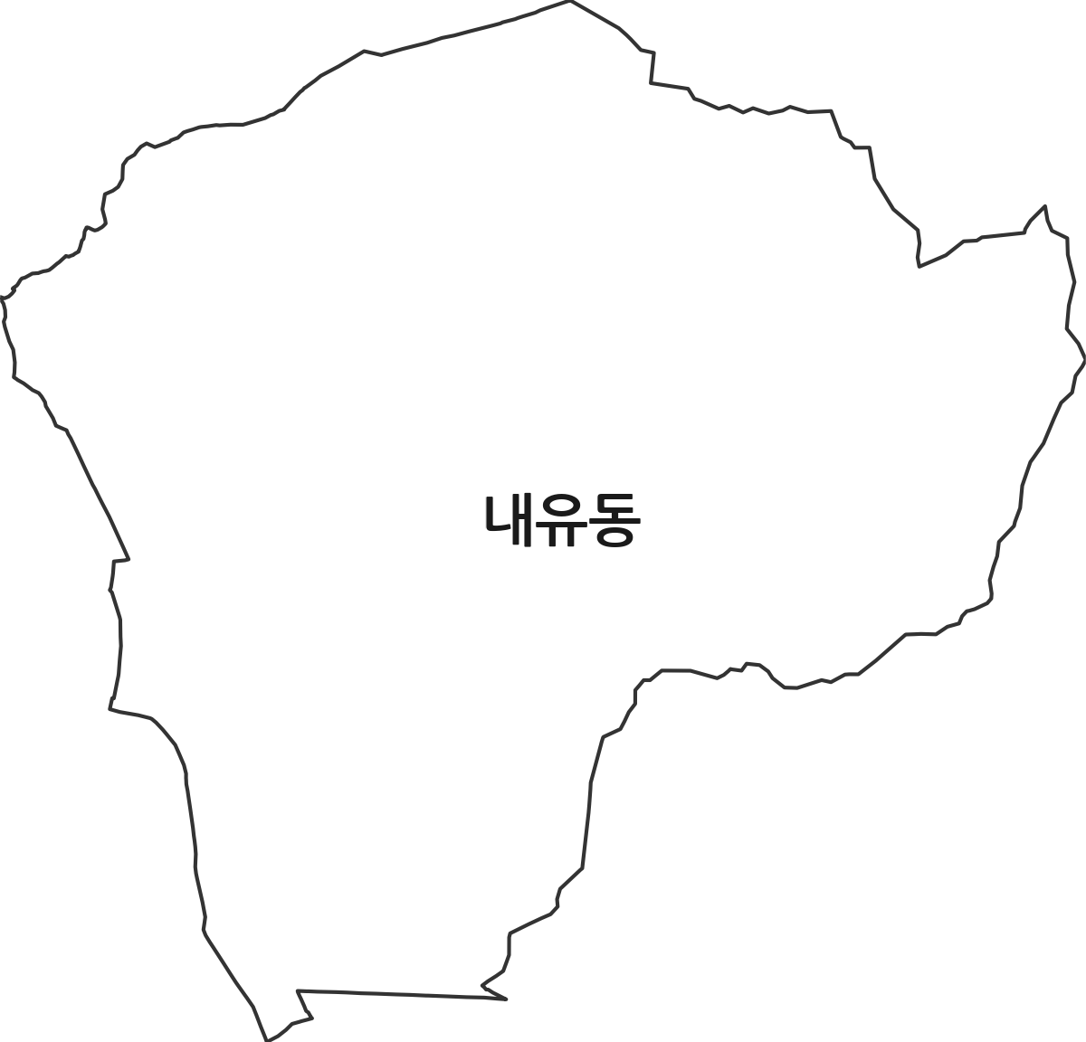 경기도 고양시 덕양구 내유동 법정동 행정구역 경계 지도
