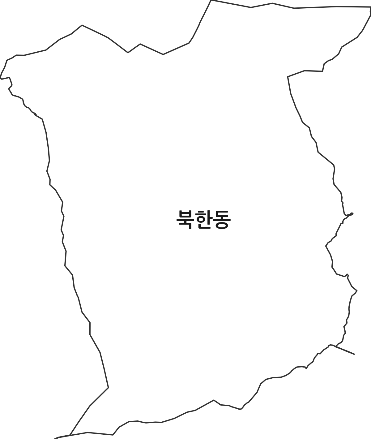 경기도 고양시 덕양구 북한동 법정동 행정구역 경계 지도