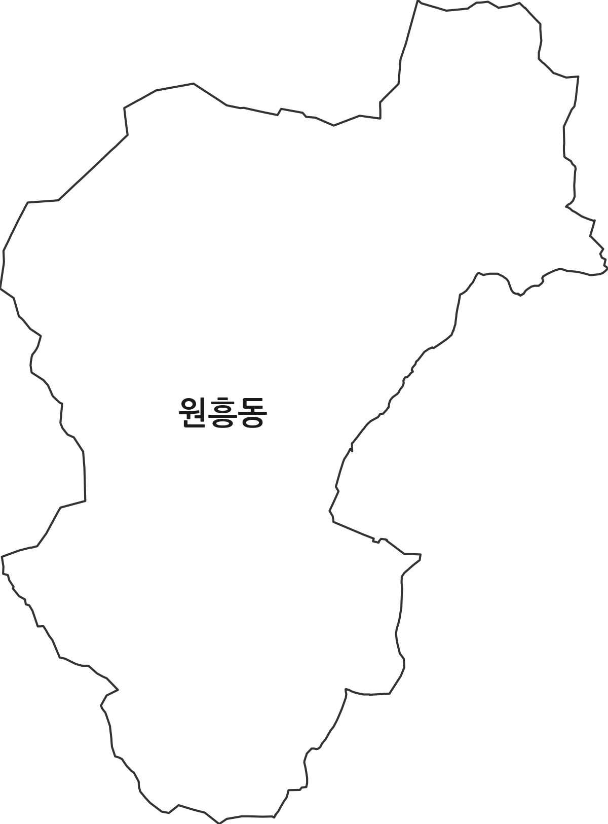 경기도 고양시 덕양구 원흥동 법정동 행정구역 경계 지도