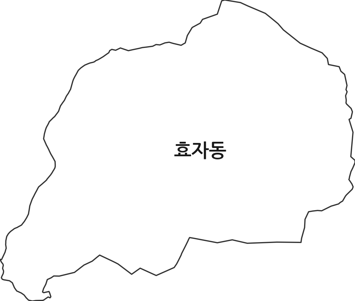 경기도 고양시 덕양구 효자동 법정동 행정구역 경계 지도