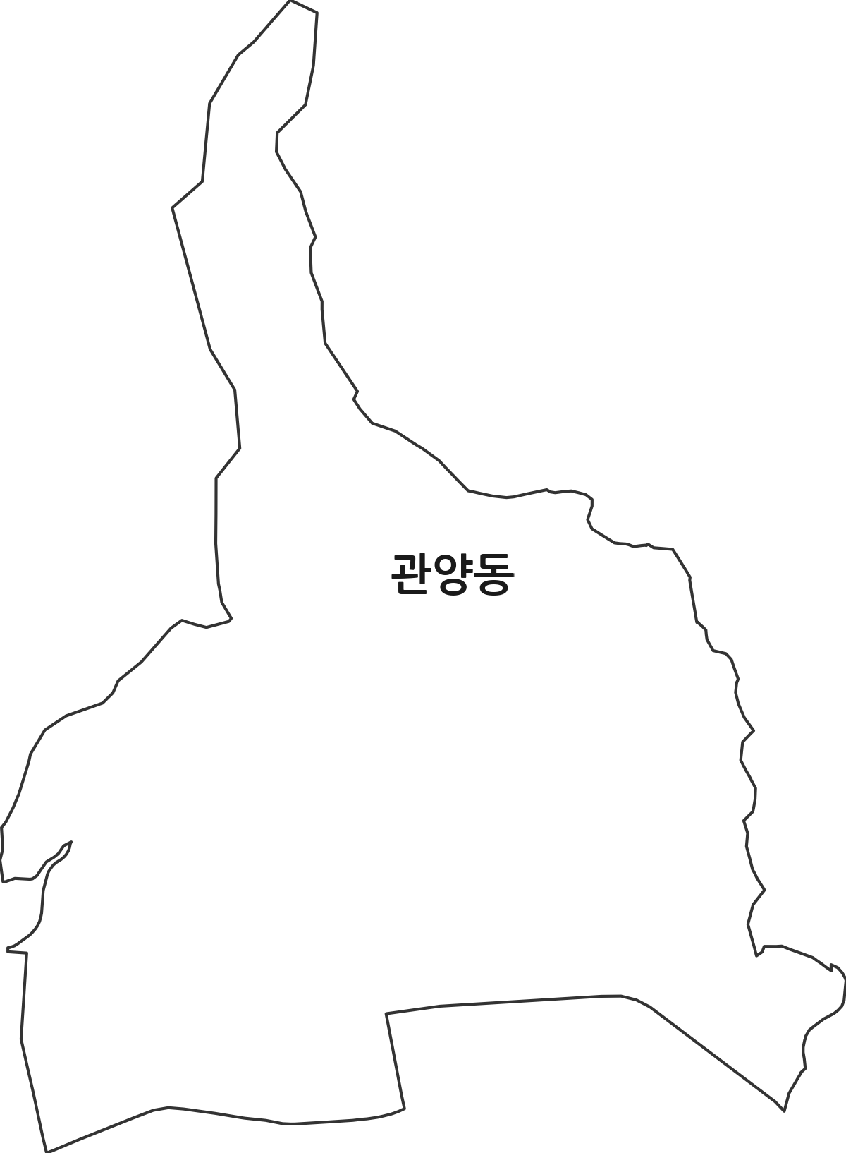 경기도 안양시 동안구 관양동 행정동 행정구역 경계 지도