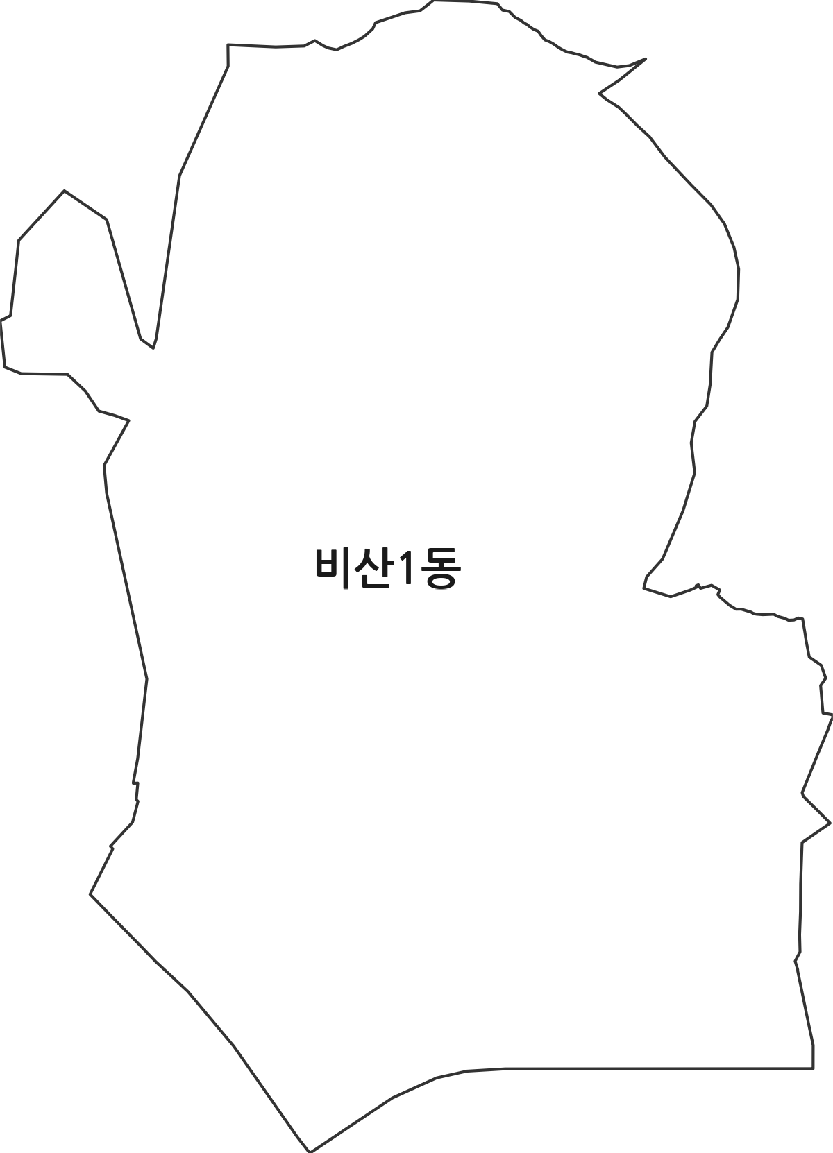 경기도 안양시 동안구 비산1동 행정동 행정구역 경계 지도