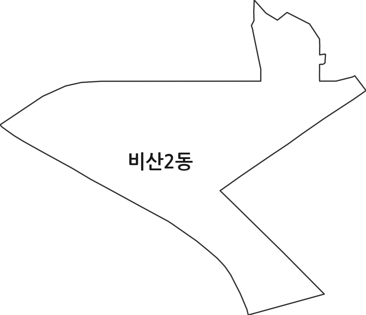 경기도 안양시 동안구 비산2동 행정동 행정구역 경계 지도
