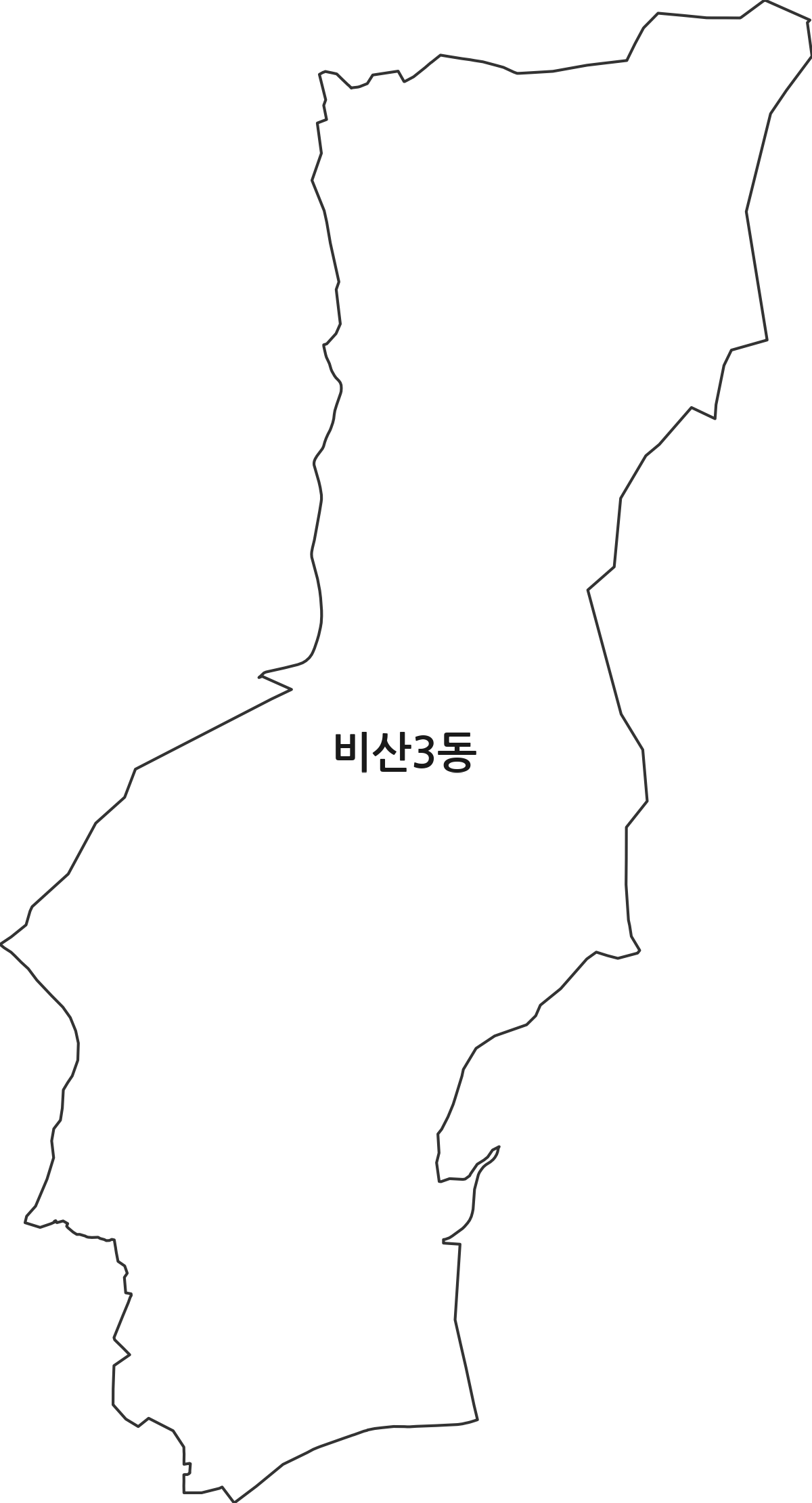 경기도 안양시 동안구 비산3동 행정동 행정구역 경계 지도