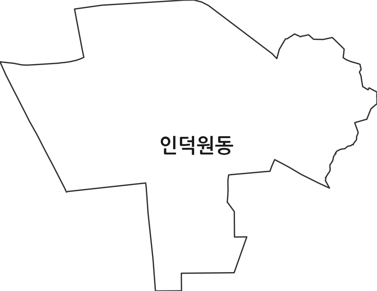 경기도 안양시 동안구 인덕원동 행정동 행정구역 경계 지도