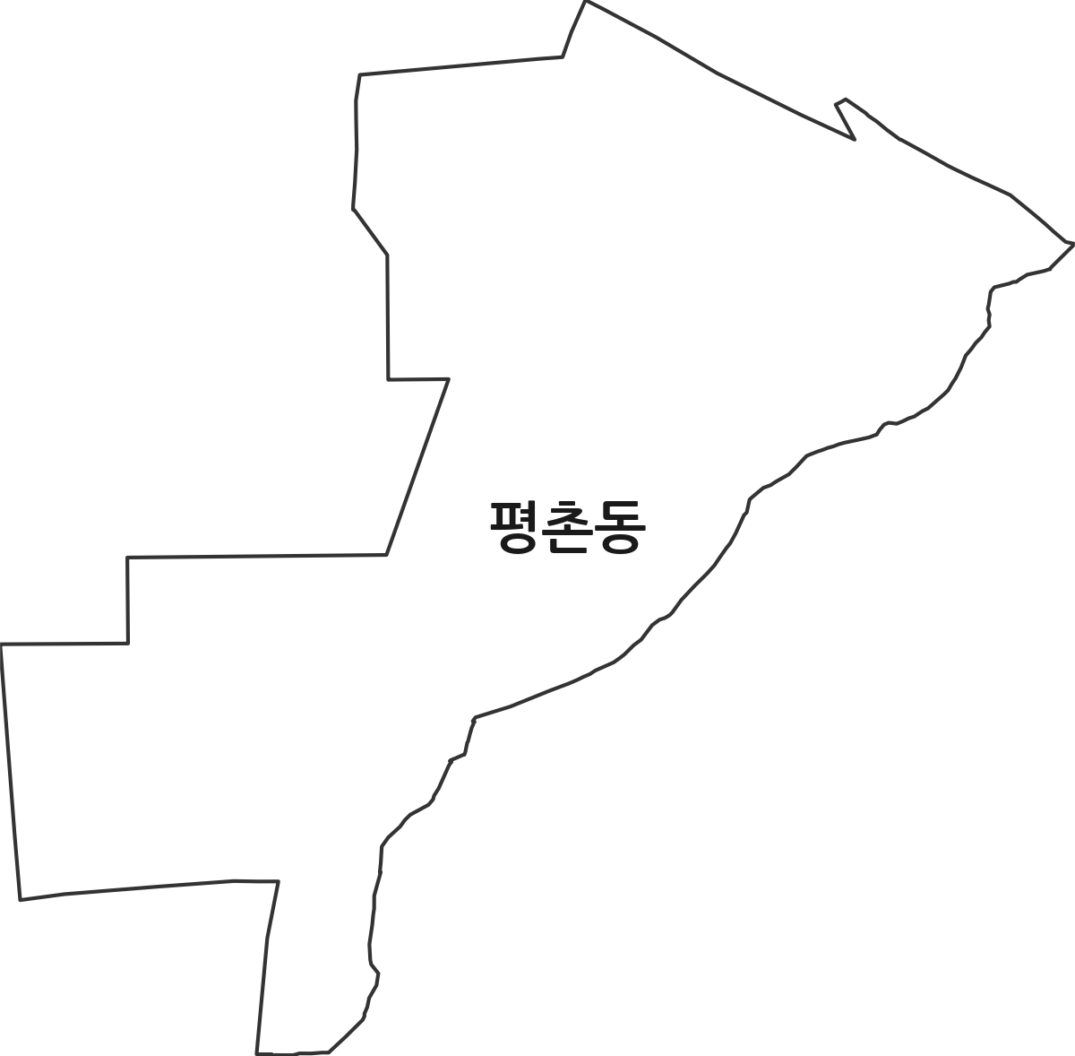 경기도 안양시 동안구 평촌동 행정동 행정구역 경계 지도