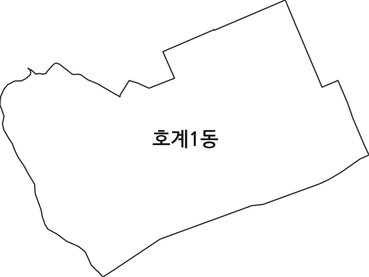 경기도 안양시 동안구 호계1동 행정동 행정구역 경계 지도