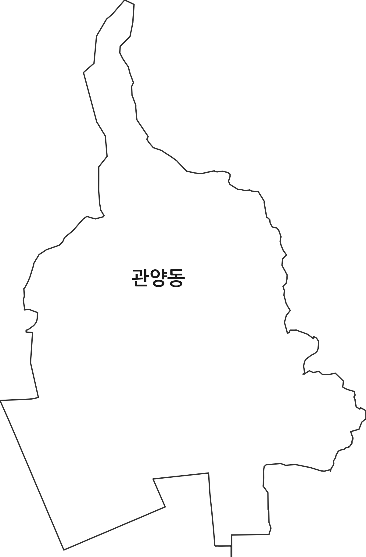 경기도 안양시 동안구 관양동 법정동 행정구역 경계 지도