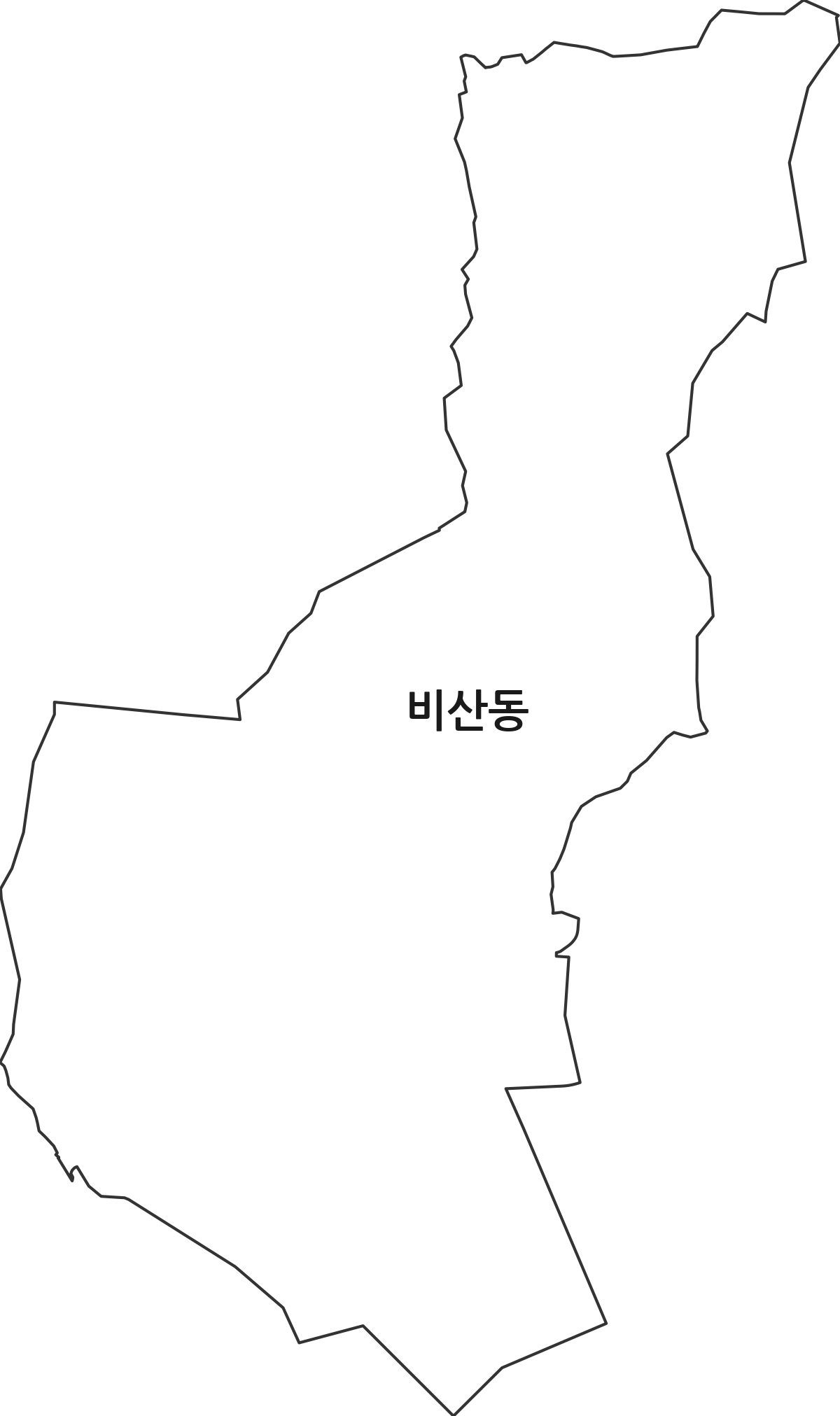 경기도 안양시 동안구 비산동 법정동 행정구역 경계 지도