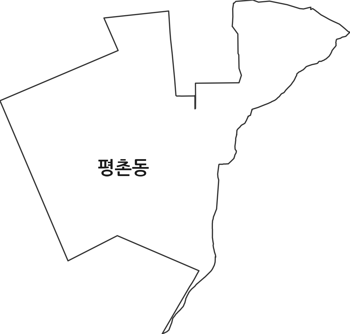 경기도 안양시 동안구 평촌동 법정동 행정구역 경계 지도