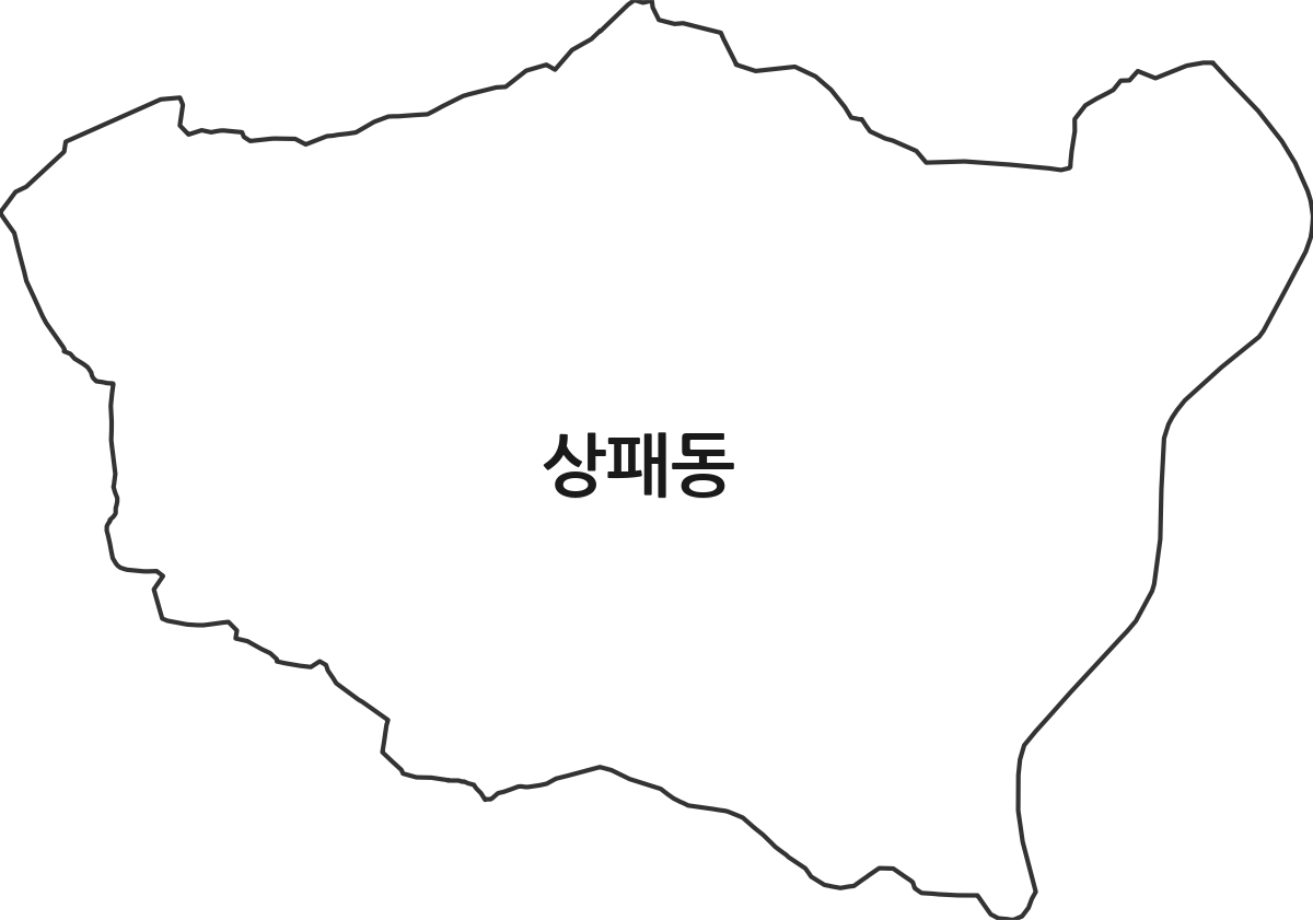 경기도 동두천시 상패동 행정동 행정구역 경계 지도