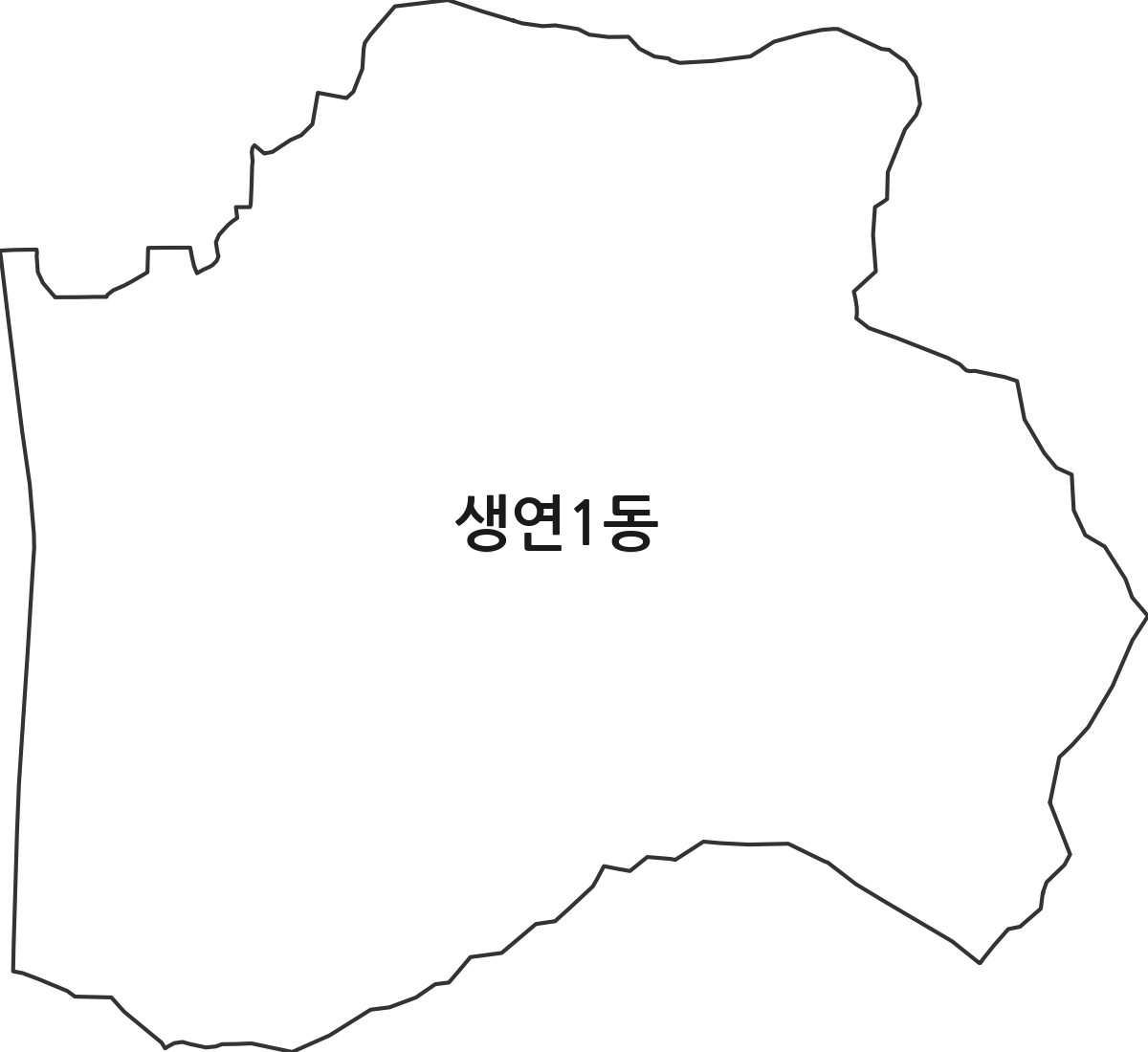 경기도 동두천시 생연1동 행정동 행정구역 경계 지도