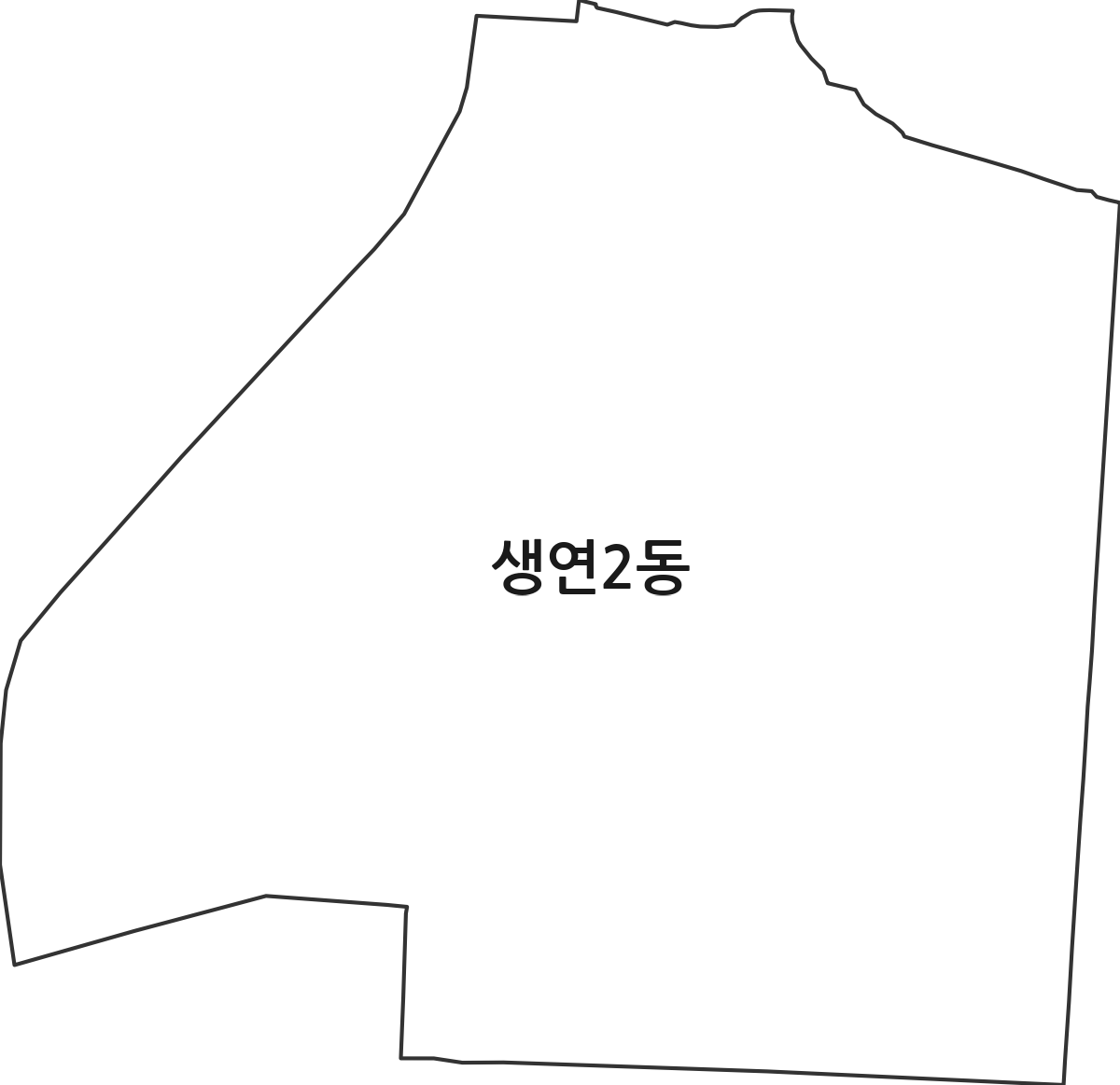 경기도 동두천시 생연2동 행정동 행정구역 경계 지도
