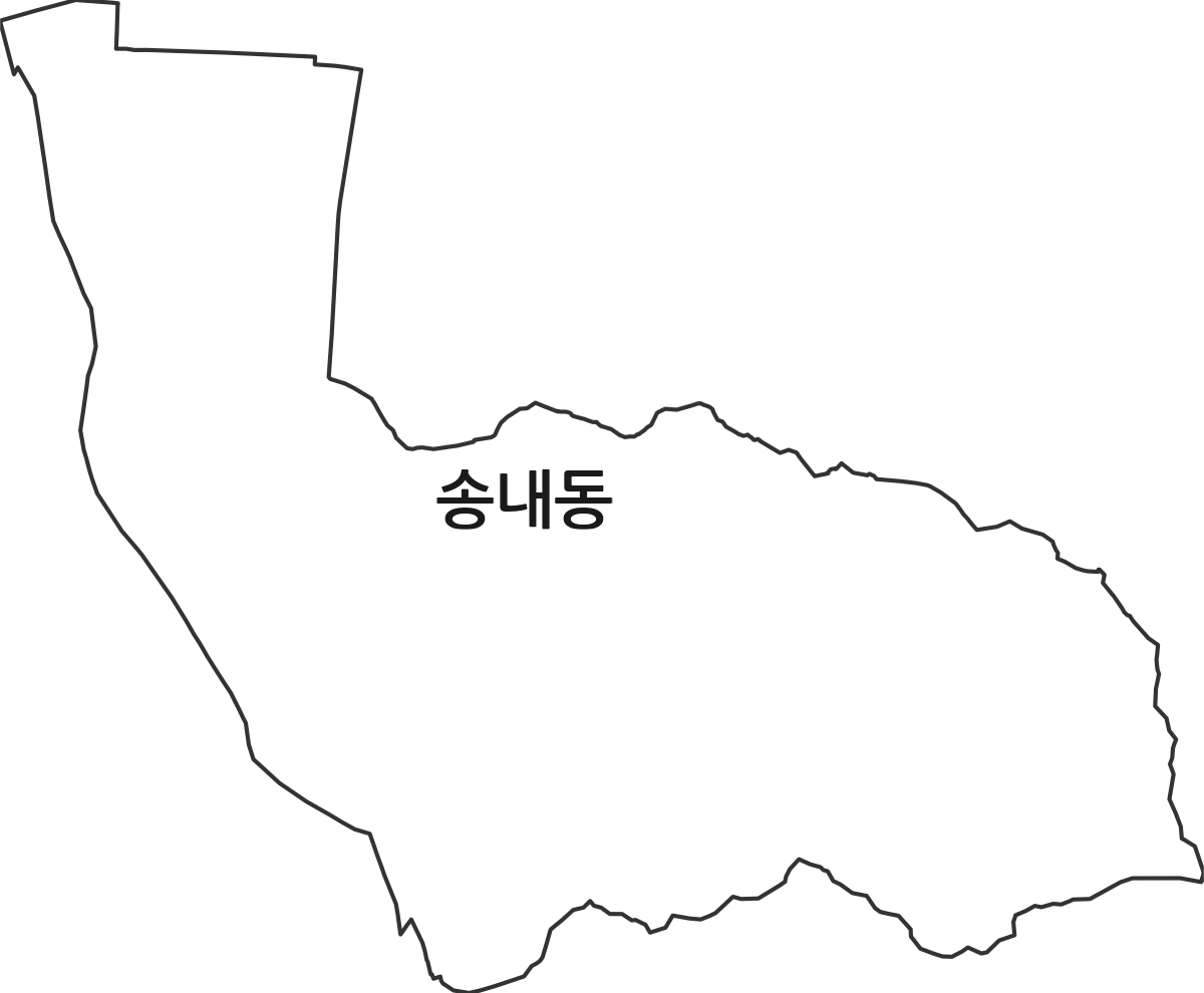 경기도 동두천시 송내동 행정동 행정구역 경계 지도