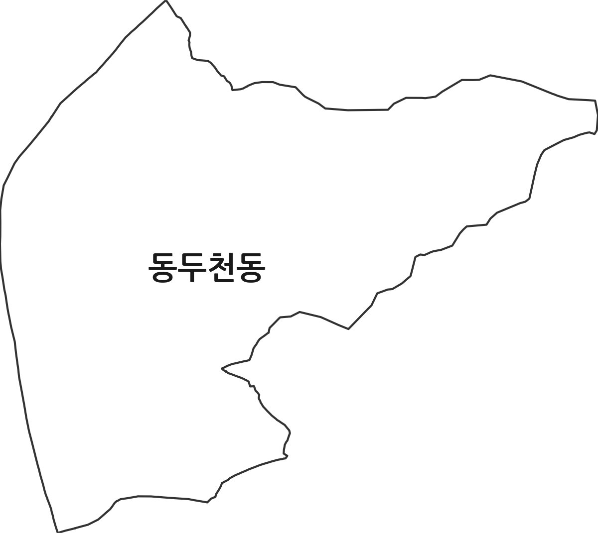 경기도 동두천시 동두천동 법정동 행정구역 경계 지도
