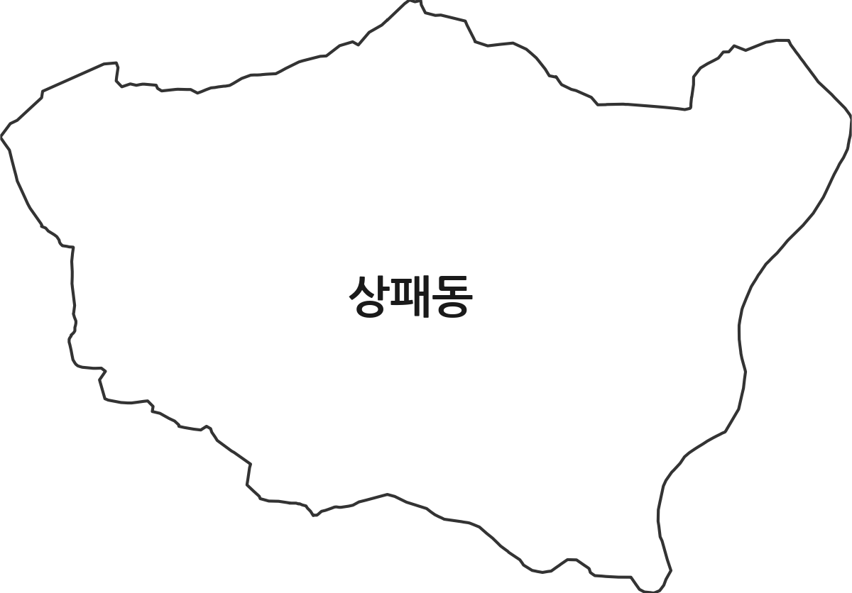 경기도 동두천시 상패동 법정동 행정구역 경계 지도