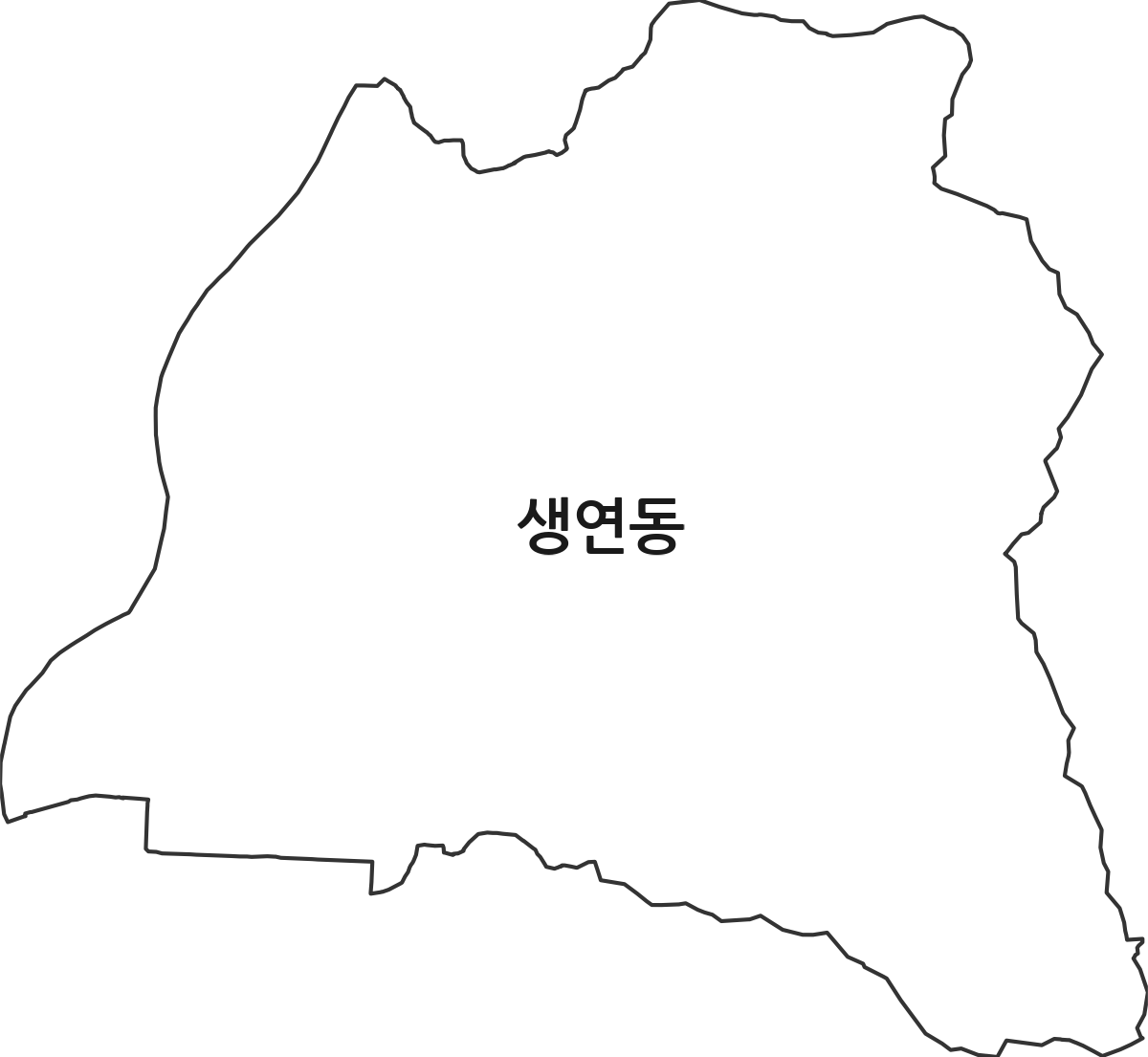 경기도 동두천시 생연동 법정동 행정구역 경계 지도