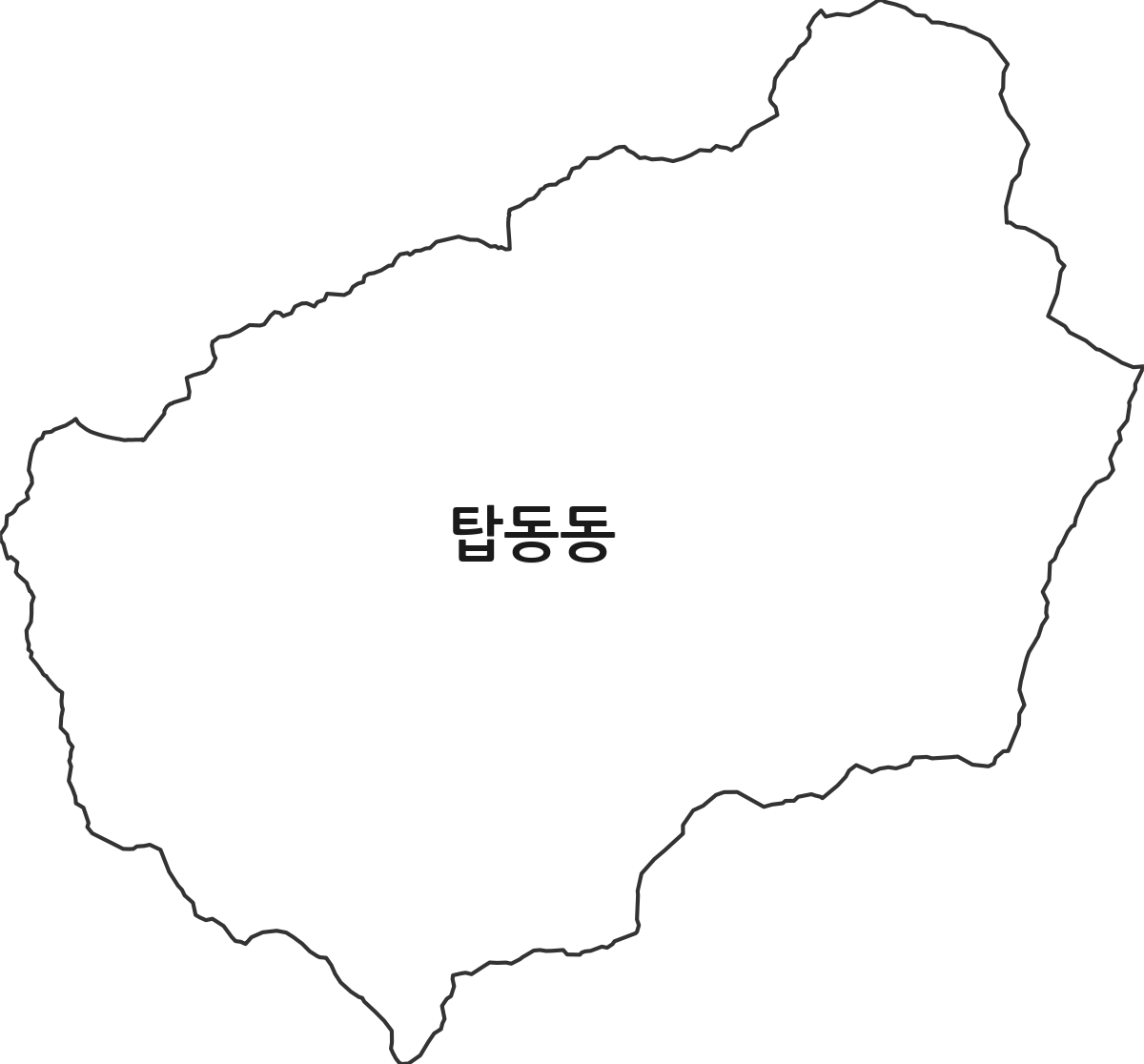 경기도 동두천시 탑동동 법정동 행정구역 경계 지도