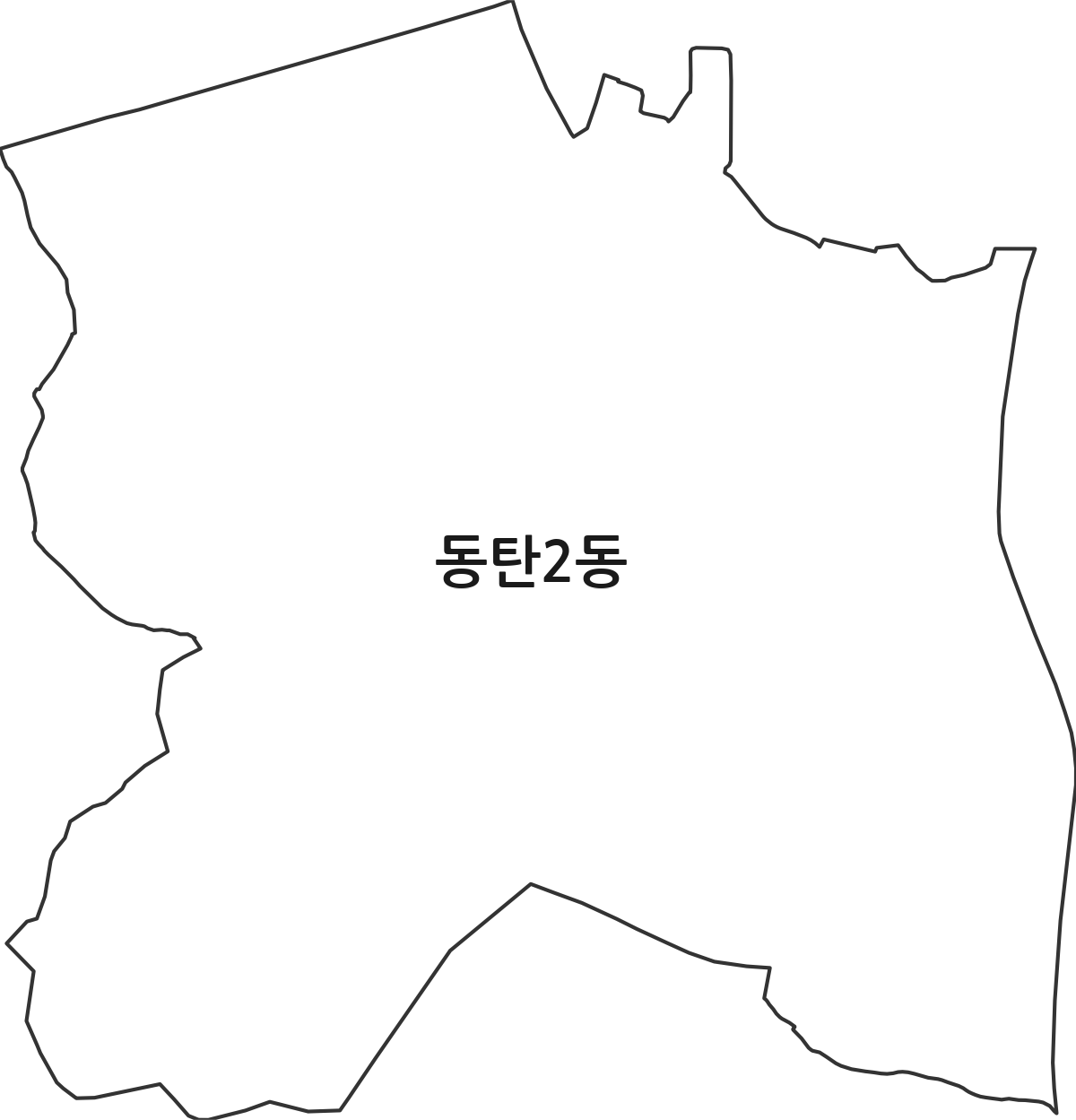 경기도 화성시 동탄구 동탄2동 행정동 행정구역 경계 지도