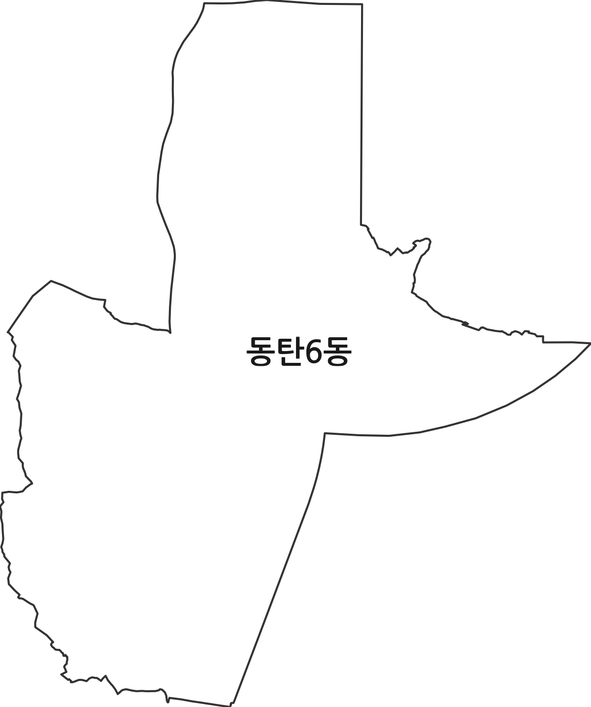 경기도 화성시 동탄구 동탄6동 행정동 행정구역 경계 지도