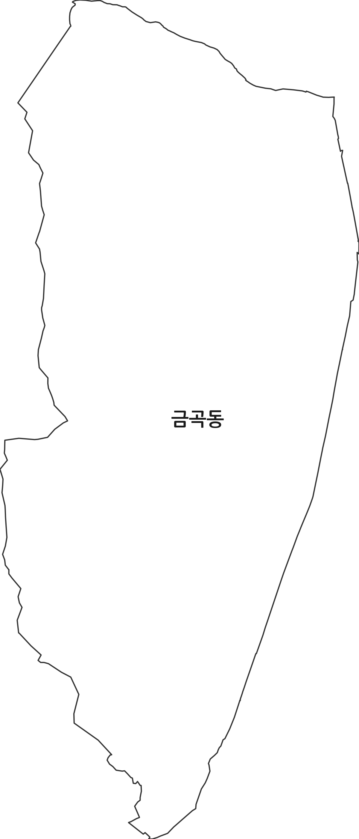 경기도 화성시 동탄구 금곡동 법정동 행정구역 경계 지도