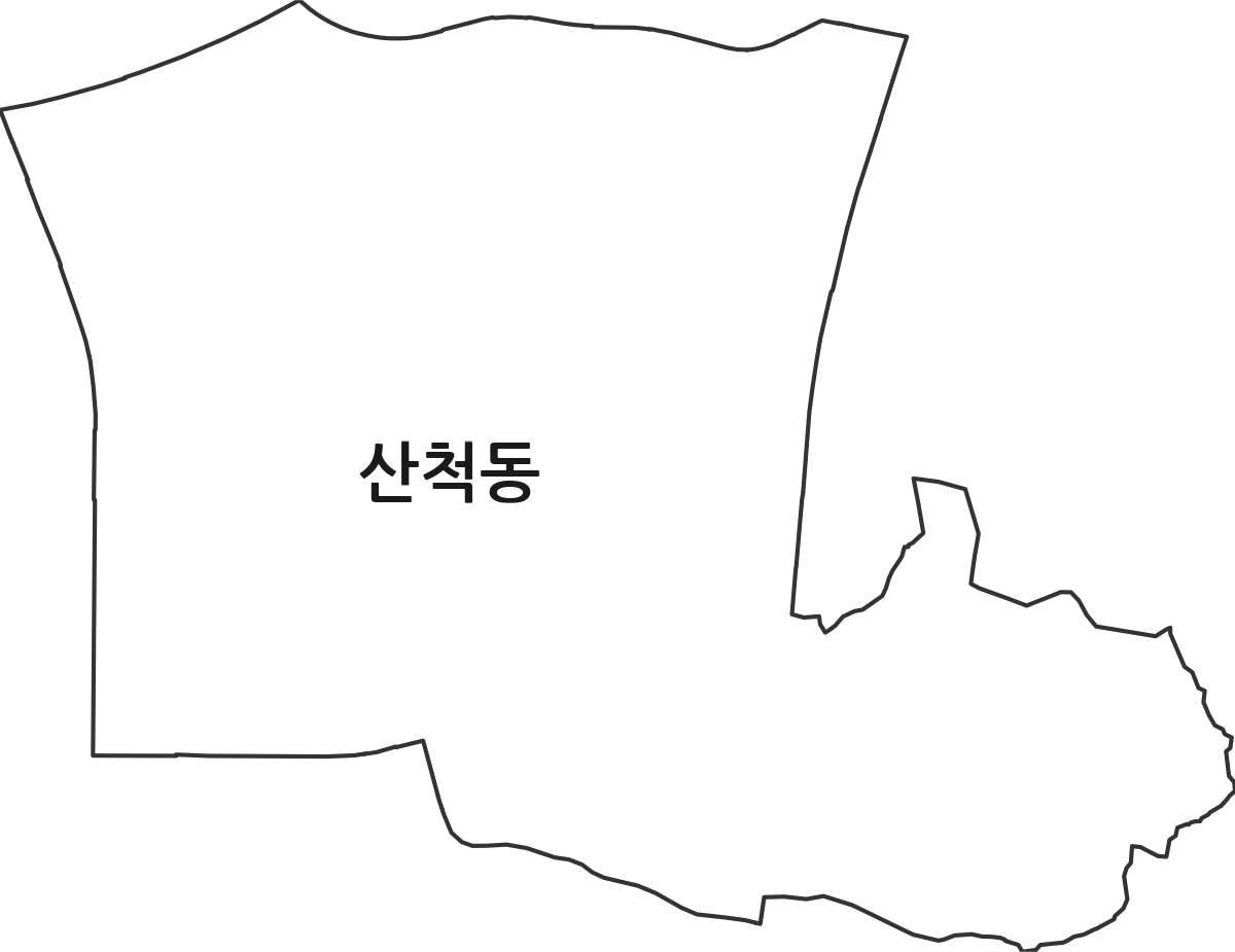 경기도 화성시 동탄구 산척동 법정동 행정구역 경계 지도