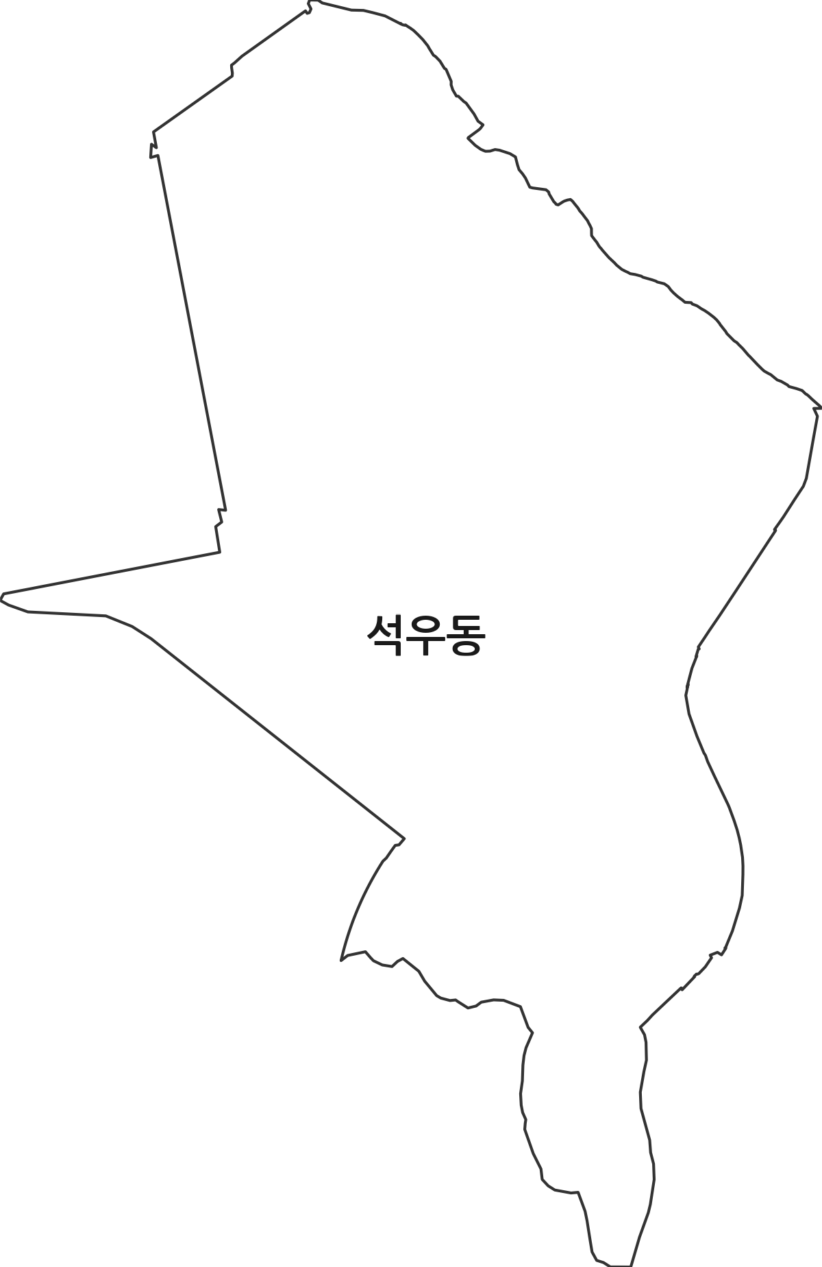 경기도 화성시 동탄구 석우동 법정동 행정구역 경계 지도