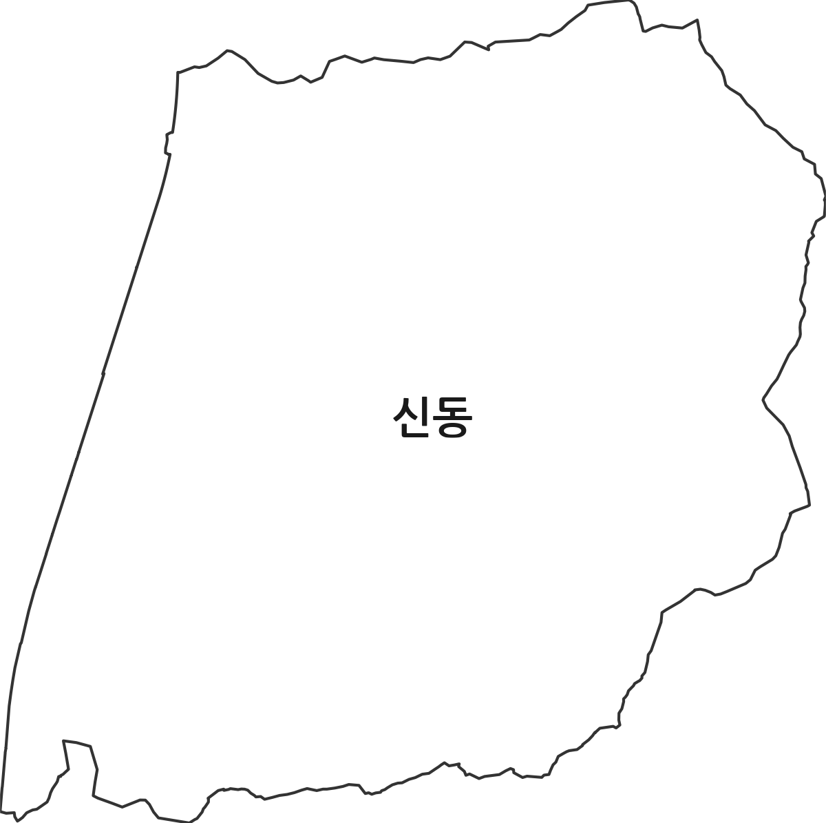 경기도 화성시 동탄구 신동 법정동 행정구역 경계 지도