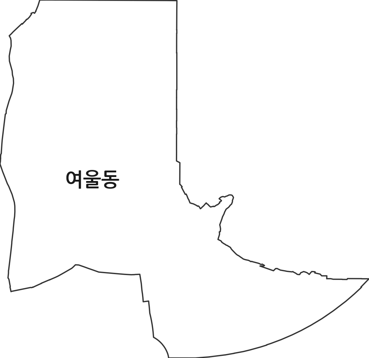 경기도 화성시 동탄구 여울동 법정동 행정구역 경계 지도