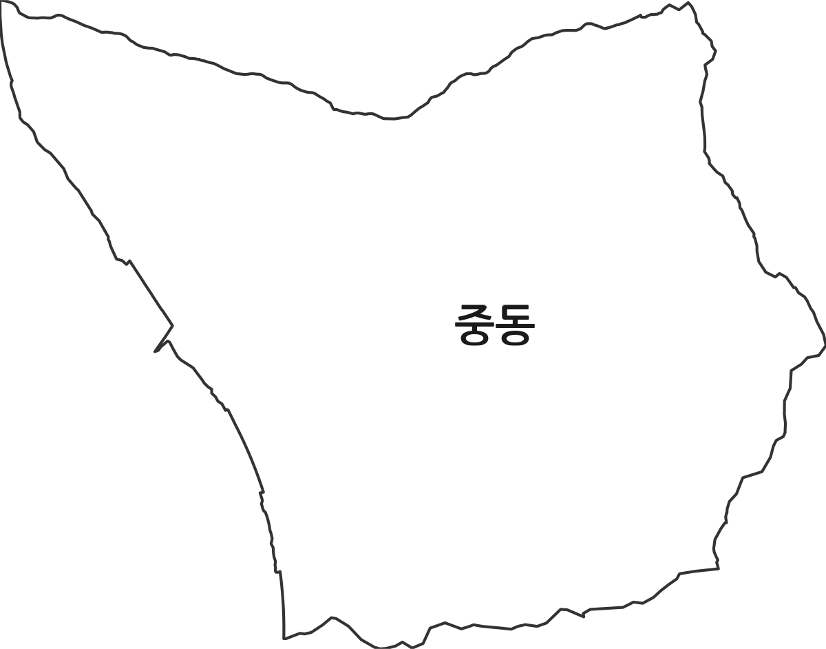 경기도 화성시 동탄구 중동 법정동 행정구역 경계 지도