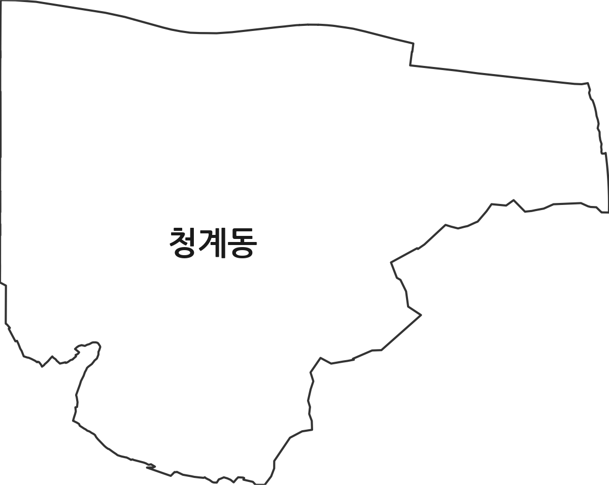경기도 화성시 동탄구 청계동 법정동 행정구역 경계 지도