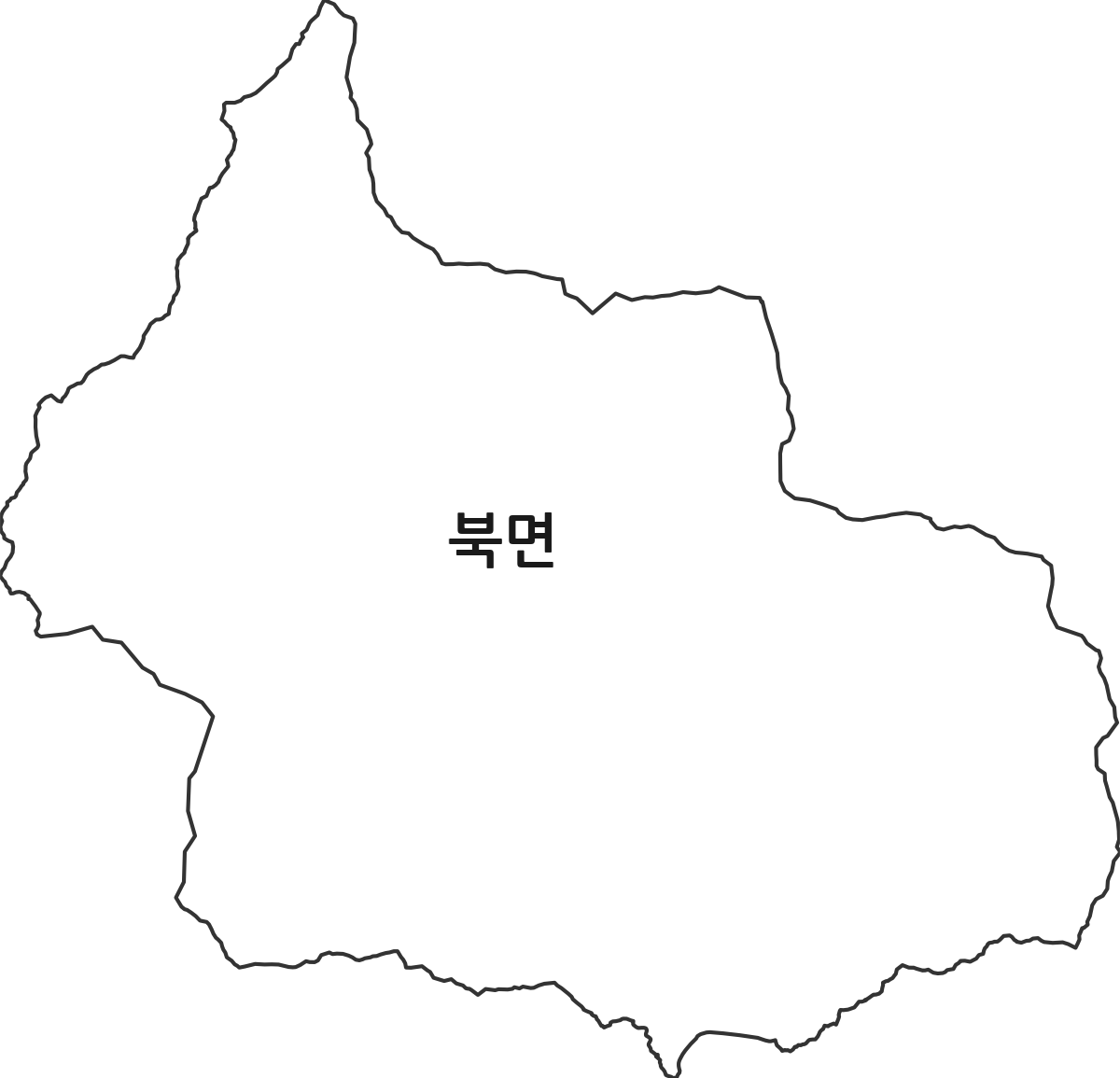 경기도 가평군 북면 행정동 행정구역 경계 지도
