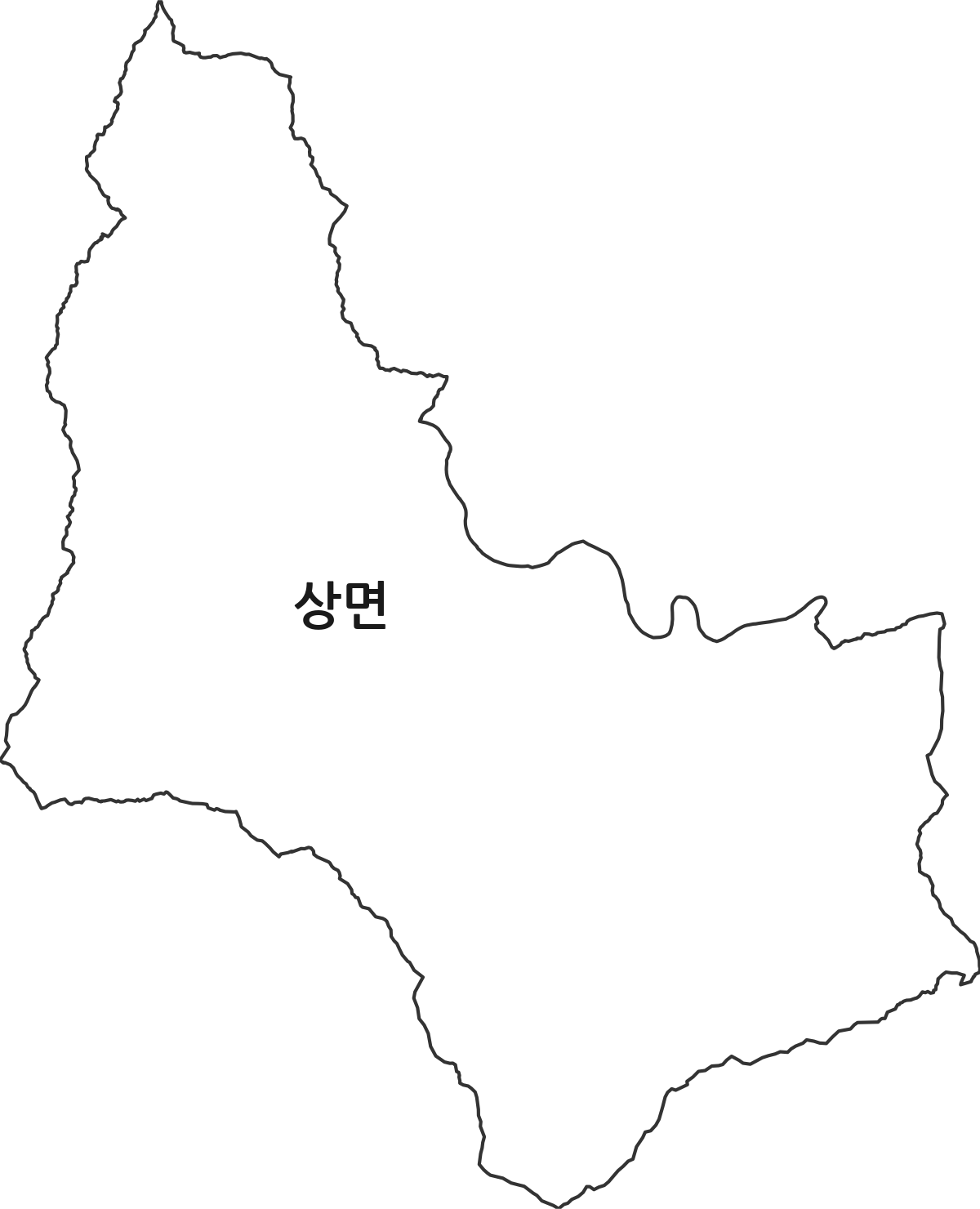 경기도 가평군 상면 행정동 행정구역 경계 지도