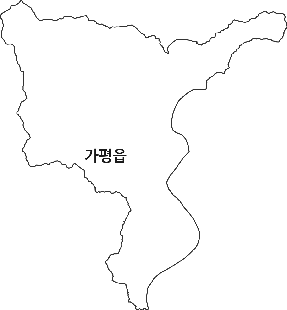 경기도 가평군 가평읍 법정동 행정구역 경계 지도