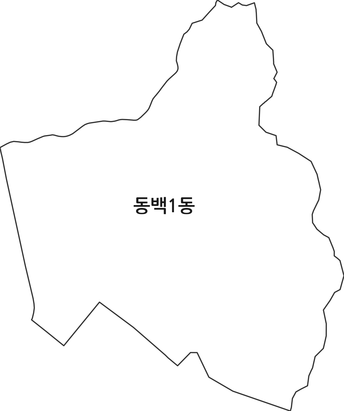 경기도 용인시 기흥구 동백1동 행정동 행정구역 경계 지도