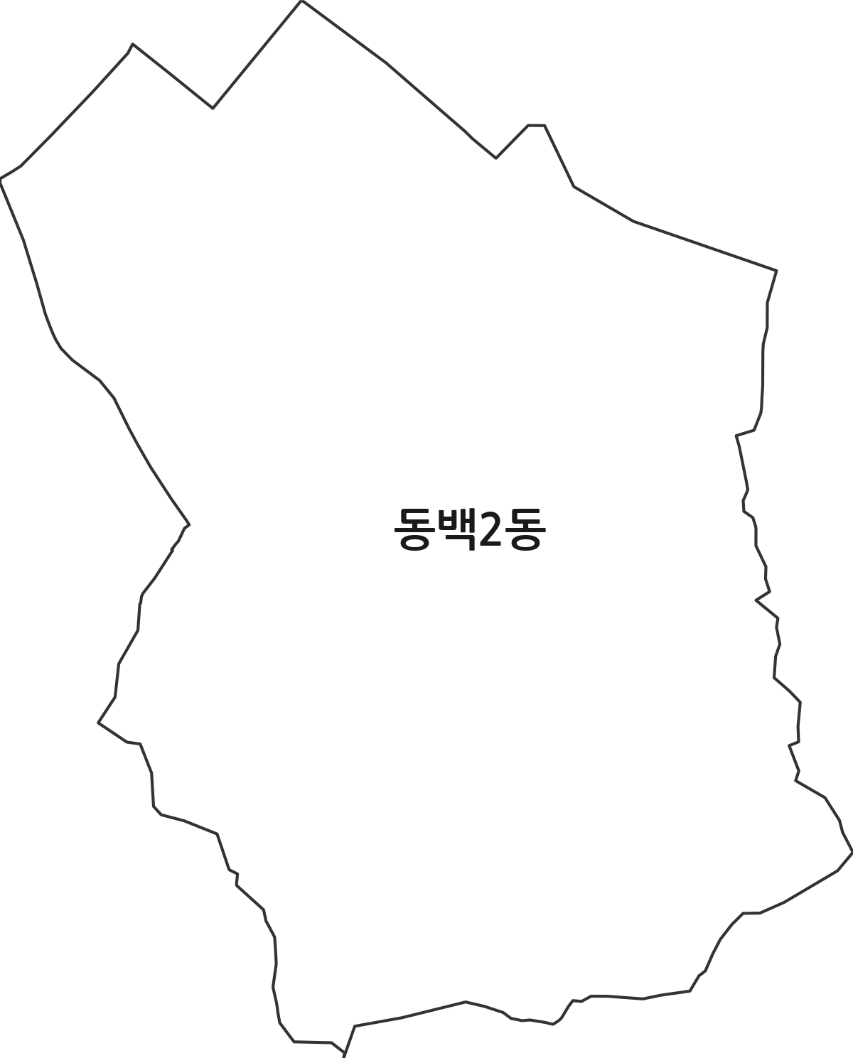 경기도 용인시 기흥구 동백2동 행정동 행정구역 경계 지도