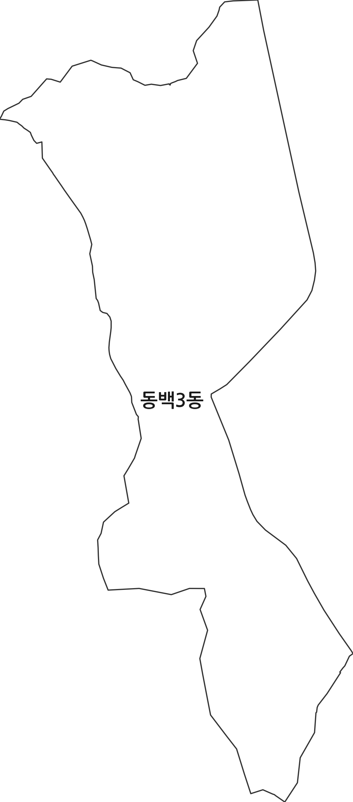 경기도 용인시 기흥구 동백3동 행정동 행정구역 경계 지도