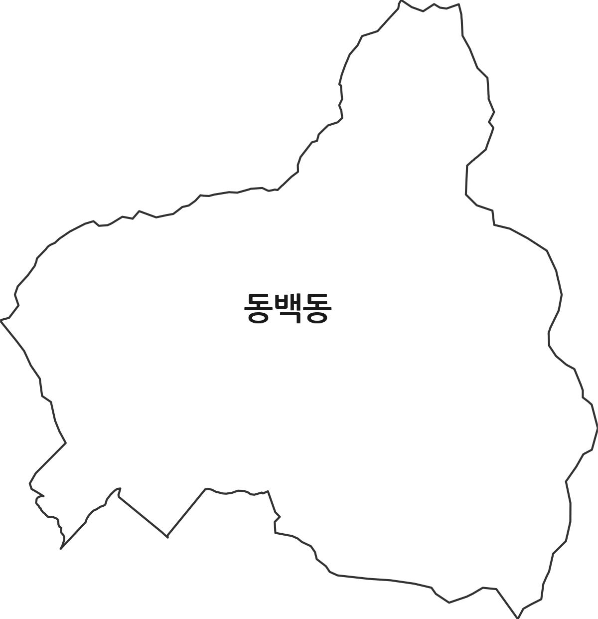 경기도 용인시 기흥구 동백동 법정동 행정구역 경계 지도