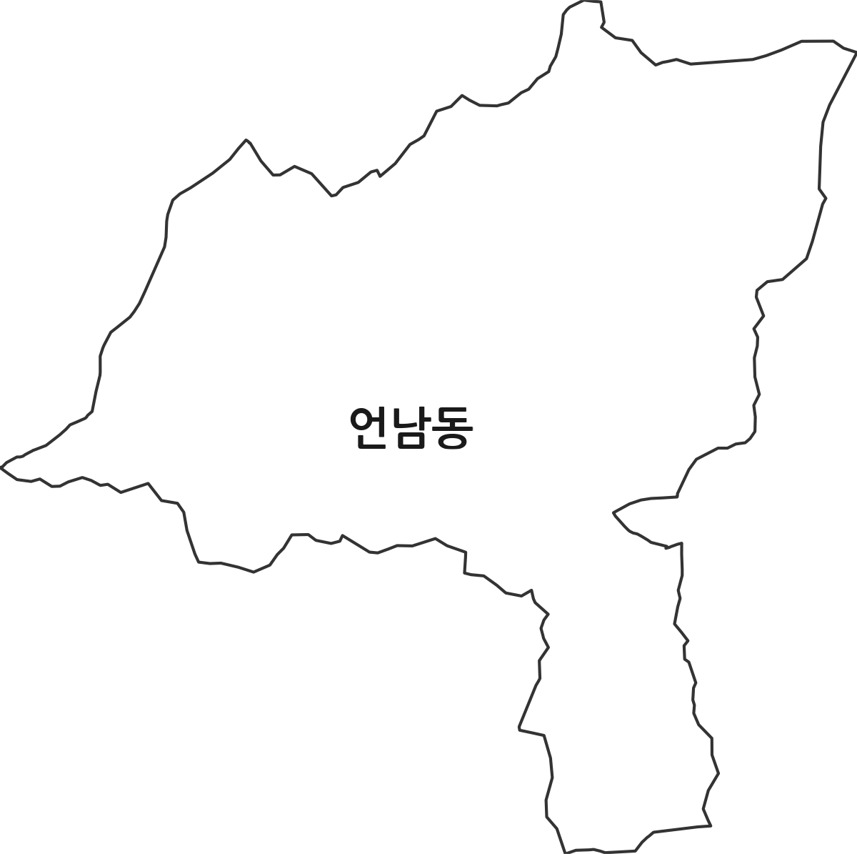 경기도 용인시 기흥구 언남동 법정동 행정구역 경계 지도