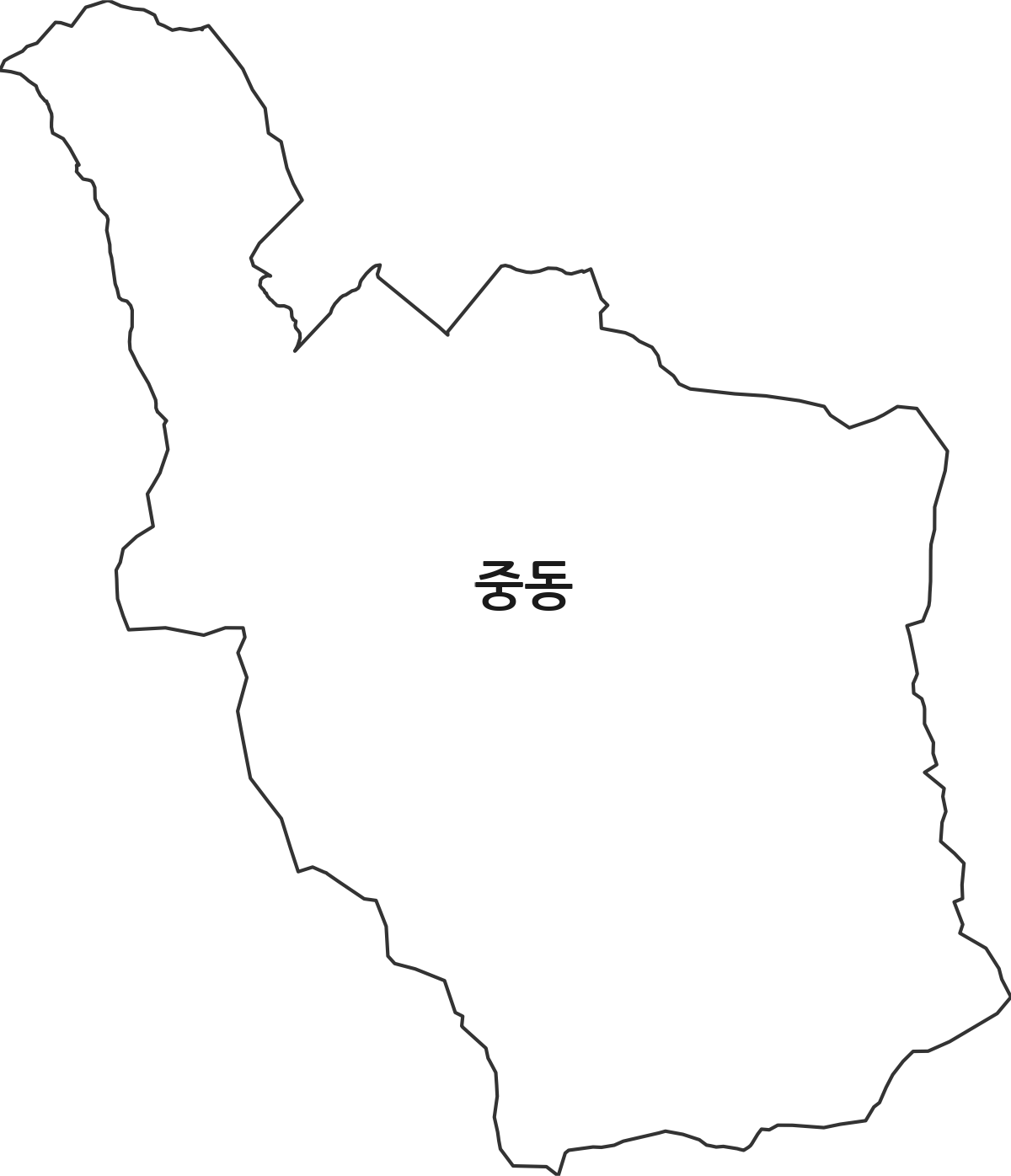 경기도 용인시 기흥구 중동 법정동 행정구역 경계 지도