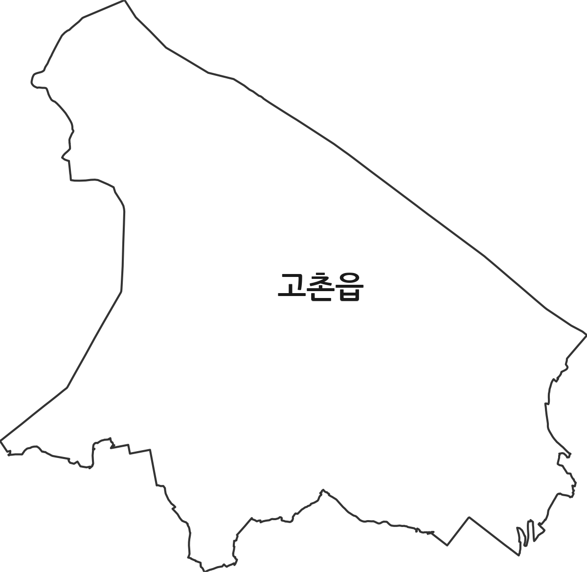 경기도 김포시 고촌읍 행정동 행정구역 경계 지도
