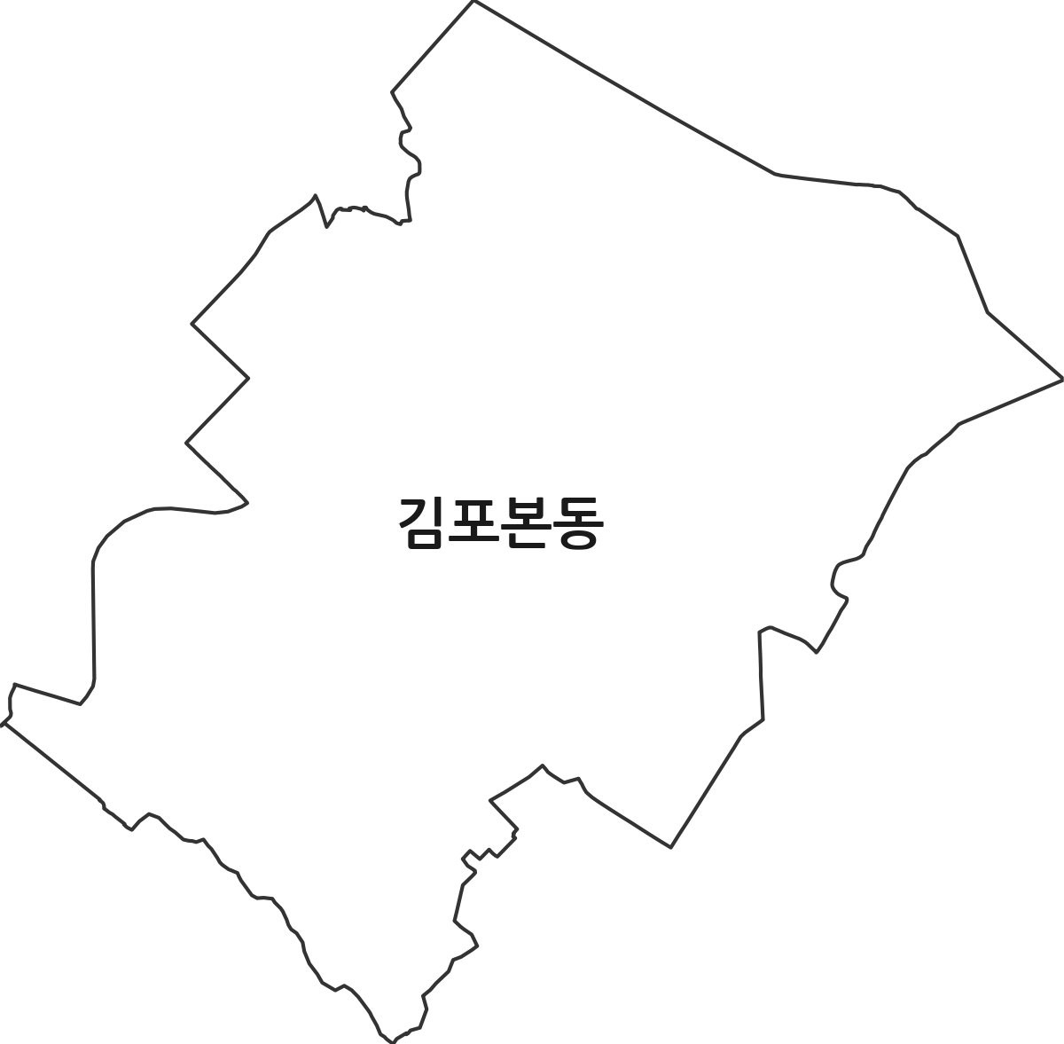 경기도 김포시 김포본동 행정동 행정구역 경계 지도